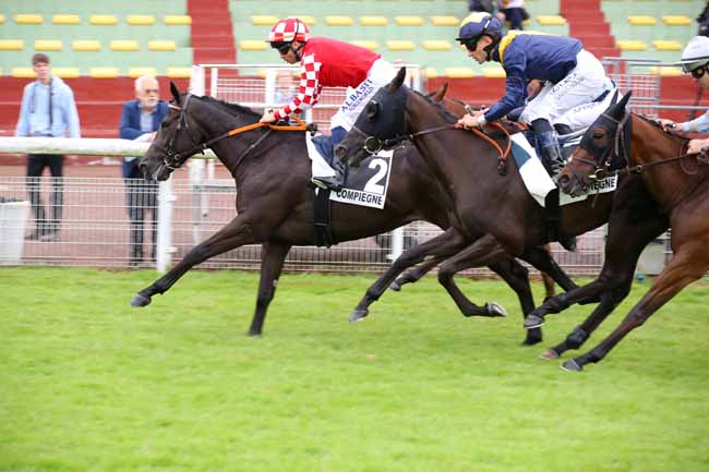 Photo d'arrivée de la course pmu PRIX DE DRESLINCOURT à COMPIEGNE le Vendredi 12 juillet 2024