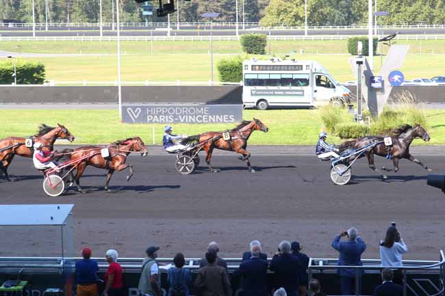 Photo d'arrivée de la course pmu PRIX DES HIPPODROMES DU MORBIHAN à PARIS-VINCENNES le Jeudi 19 septembre 2024