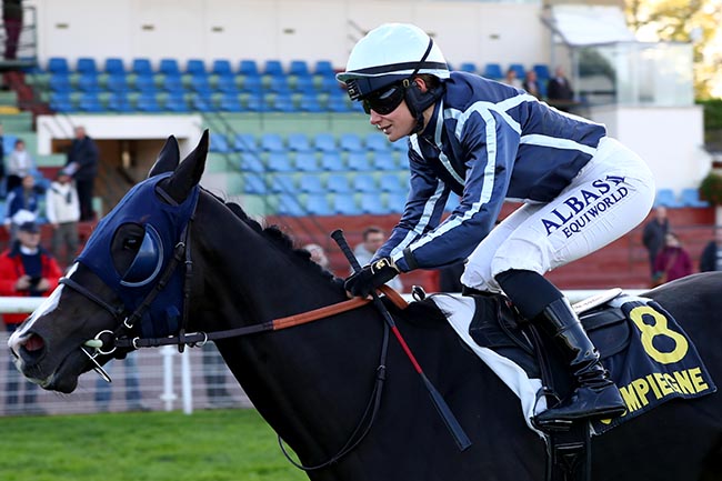 Photo d'arrivée de la course pmu PRIX CARREFOUR DU MONT DU TREMBLE à COMPIEGNE le Vendredi 11 octobre 2024