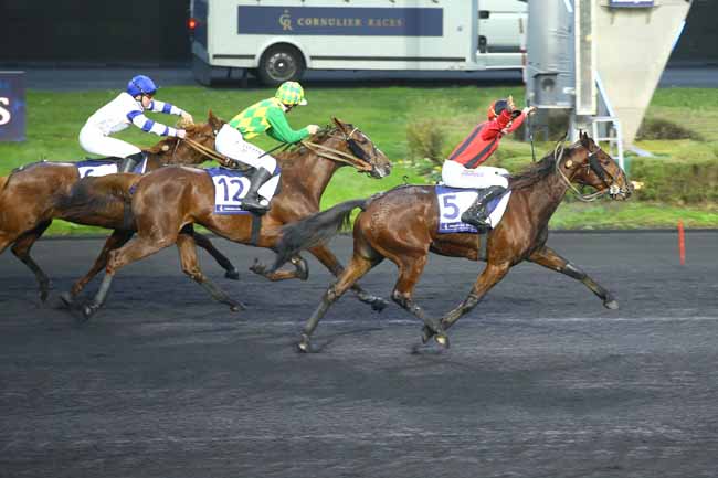 Photo d'arrivée de la course pmu PRIX BILIBILI-CORNULIER RACES Q2 à PARIS-VINCENNES le Dimanche 15 décembre 2024