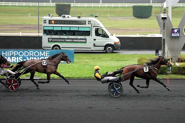 Photo d'arrivée de la course pmu PRIX DES EGLANTIERS à PARIS-VINCENNES le Mardi 24 décembre 2024