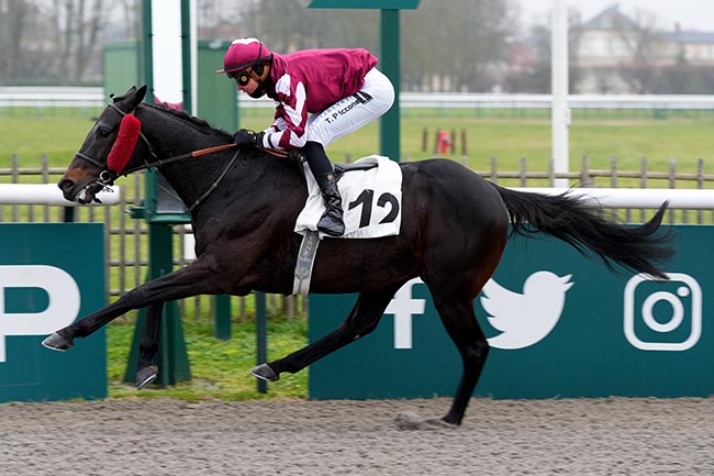 Photo d'arrivée de la course pmu PRIX DU CHEMIN DE COMPOSTELLE à CHANTILLY le Samedi 11 janvier 2025