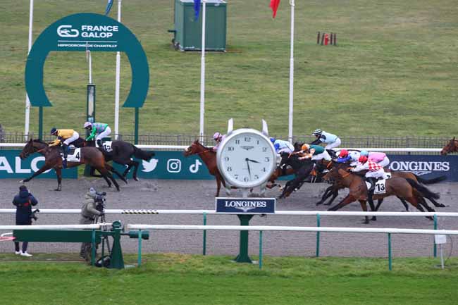 Photo d'arrivée de la course pmu PRIX DU CHEMIN DE HALLAGE à CHANTILLY le Jeudi 13 février 2025