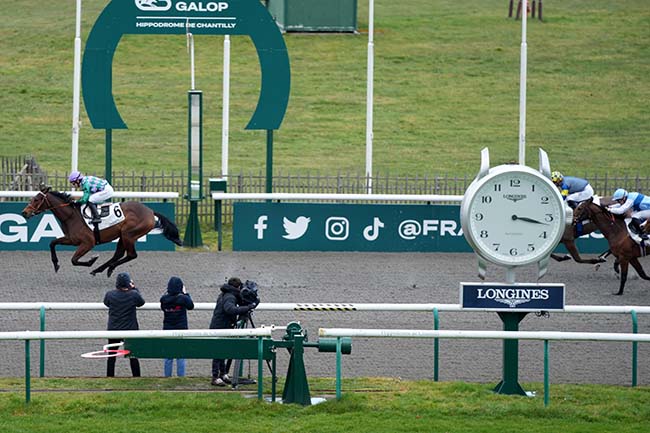 Photo d'arrivée de la course pmu PRIX DU CARREFOUR DE CONSTANTINE à CHANTILLY le Vendredi 28 février 2025